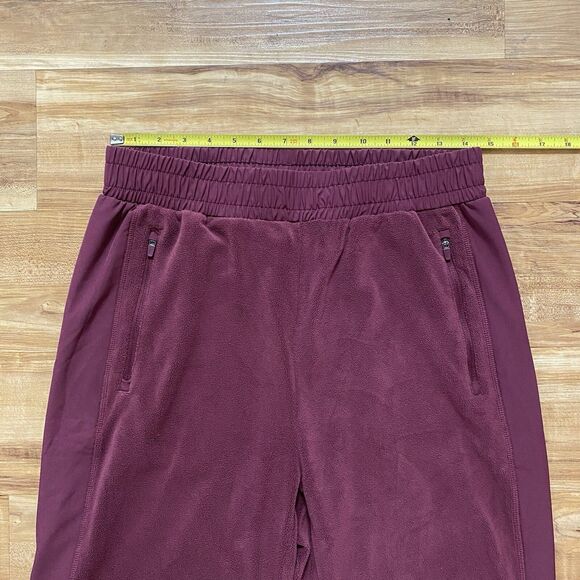 ZYIA Active L Maroon Soft Cozy Fleece Pull-on Joggers Elastic Waist Sweatpants - Picture 10 of 16